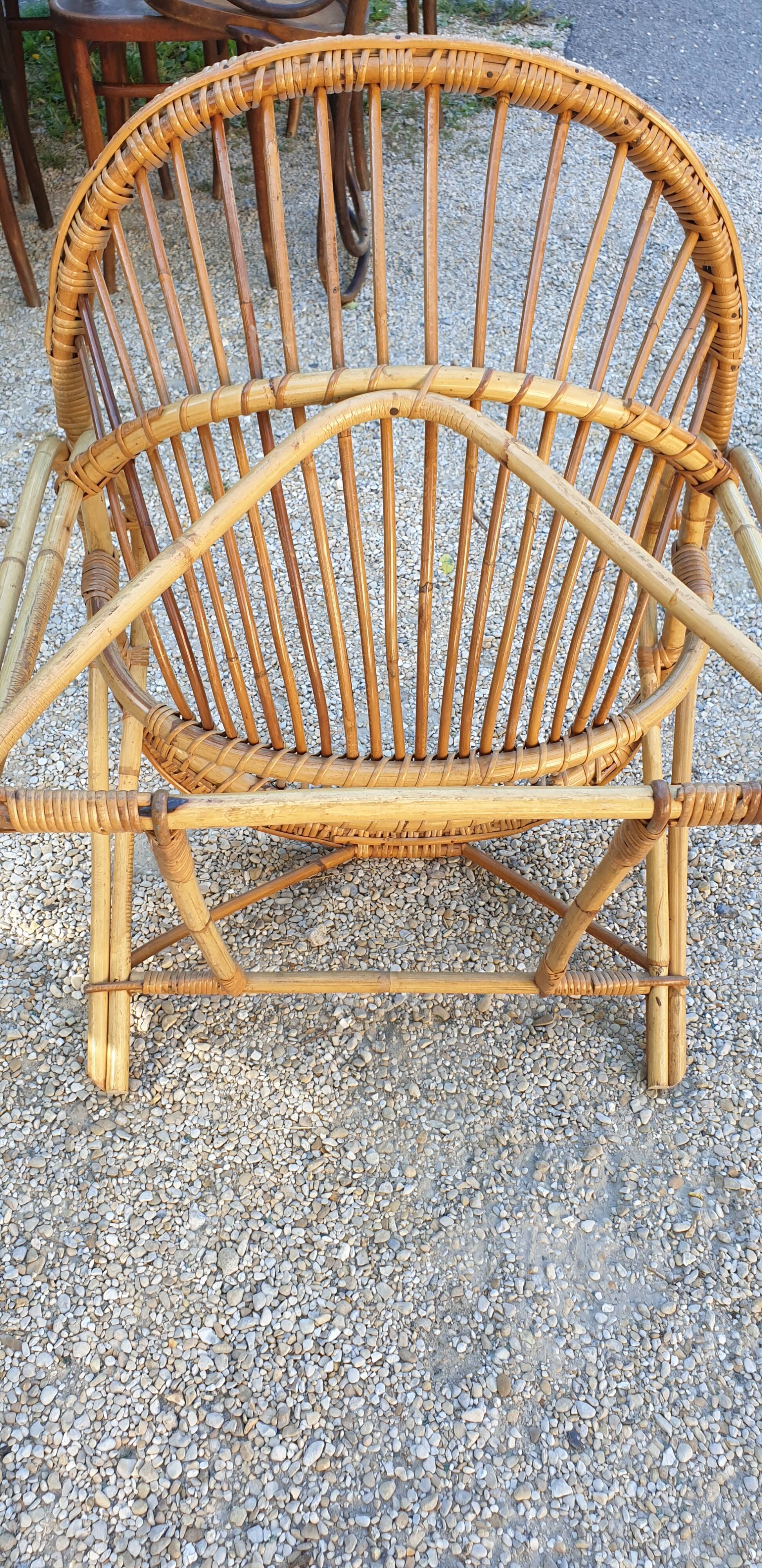Rattan armchair 1960