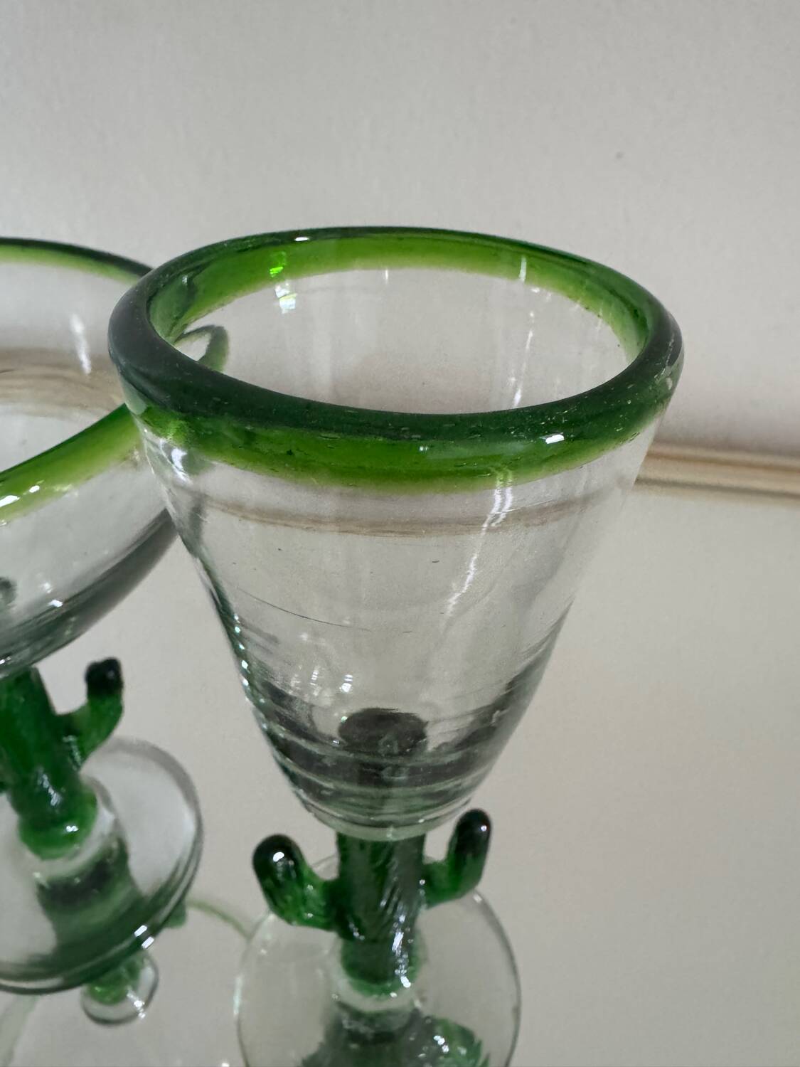 Vintage blown glass cactus glasses