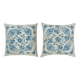 Set of 2 - all silk cushion covers. embroidered accent pillows. handmade toss pillows. traditional throw pillows