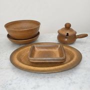 Vintage speckled glazed stoneware table service – 1970s