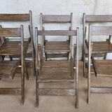 Set of 6 folding teak cinema chairs