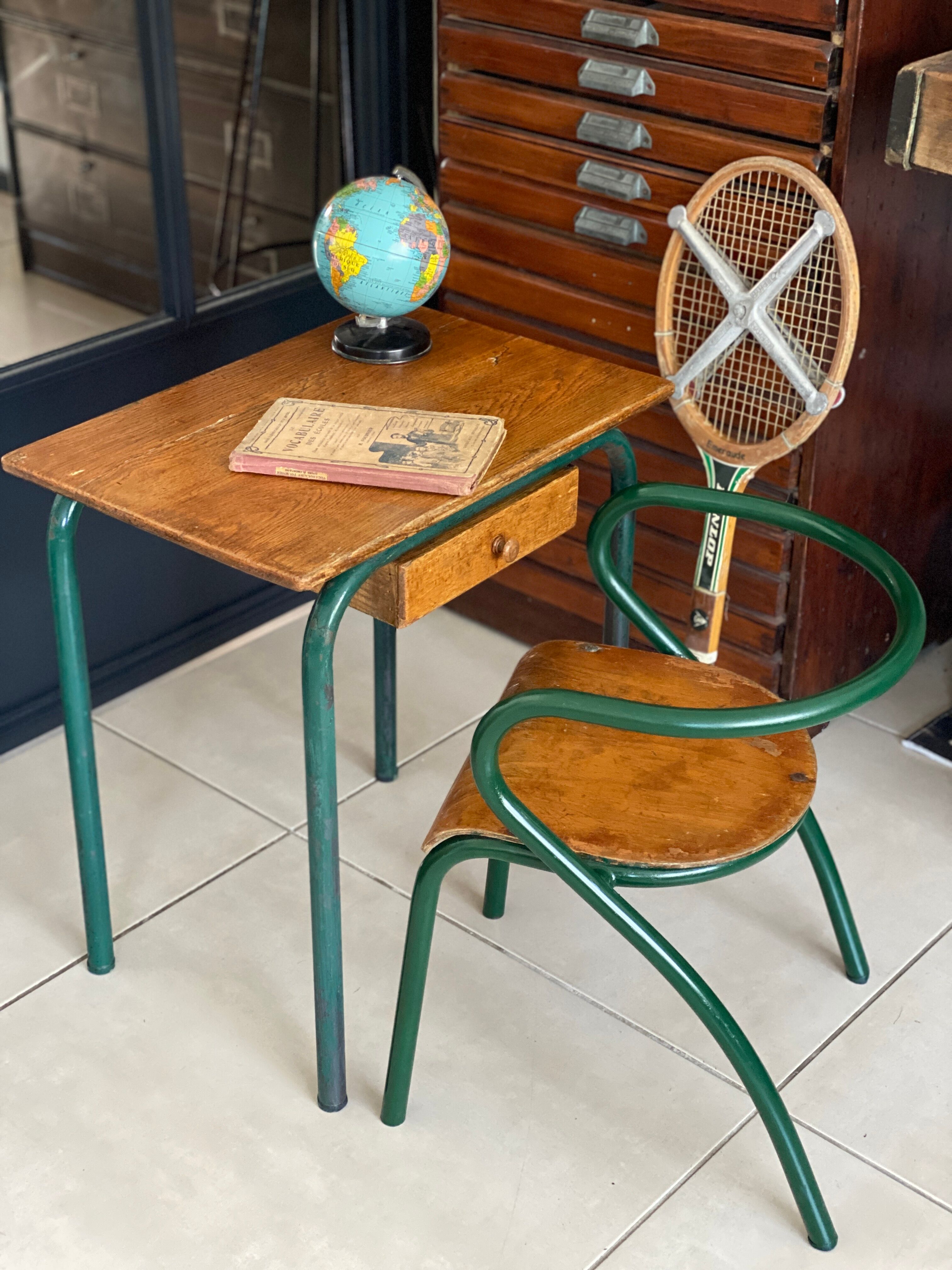 Desk and school chair set