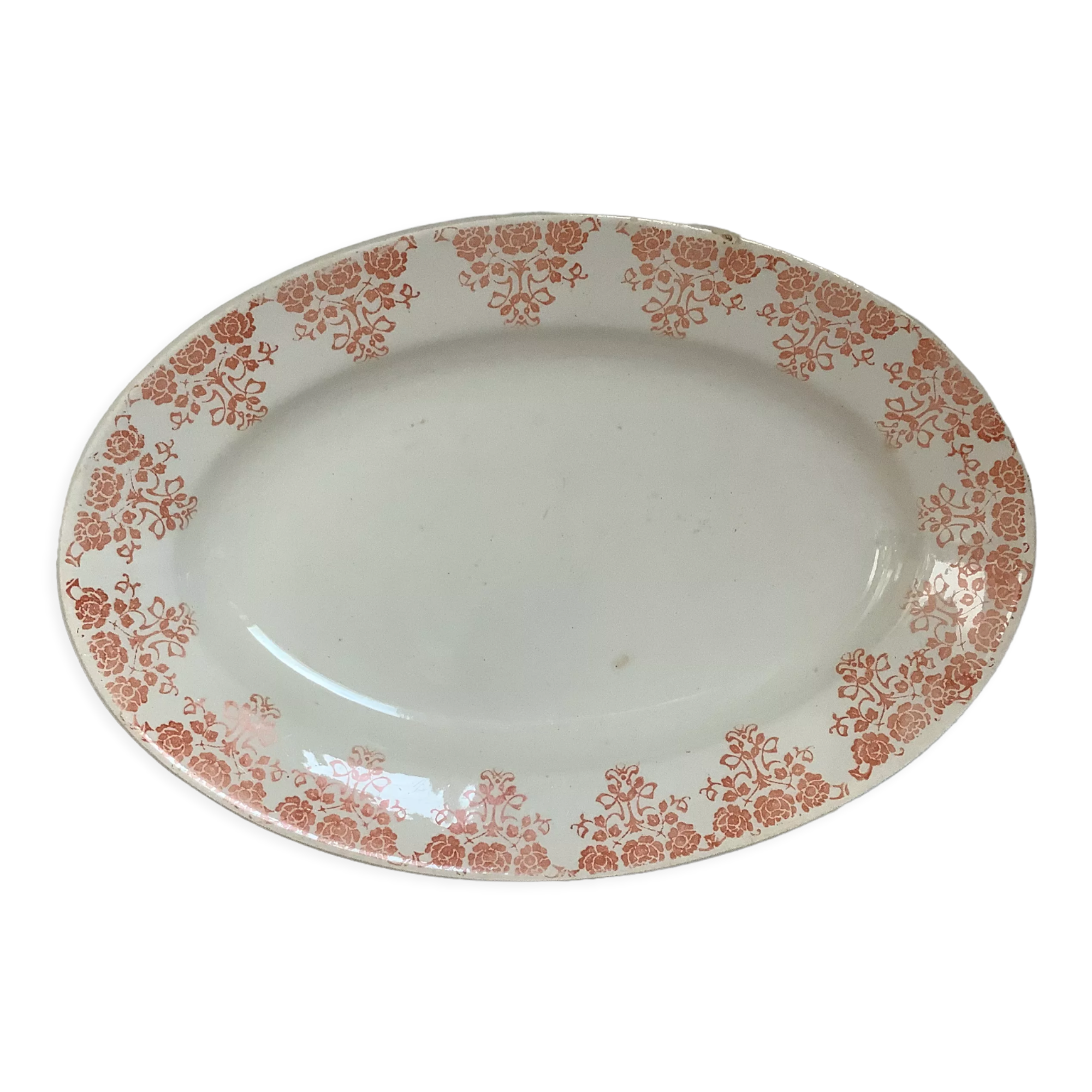 Orange flower earthenware dish from Moulin des Loups Hamage