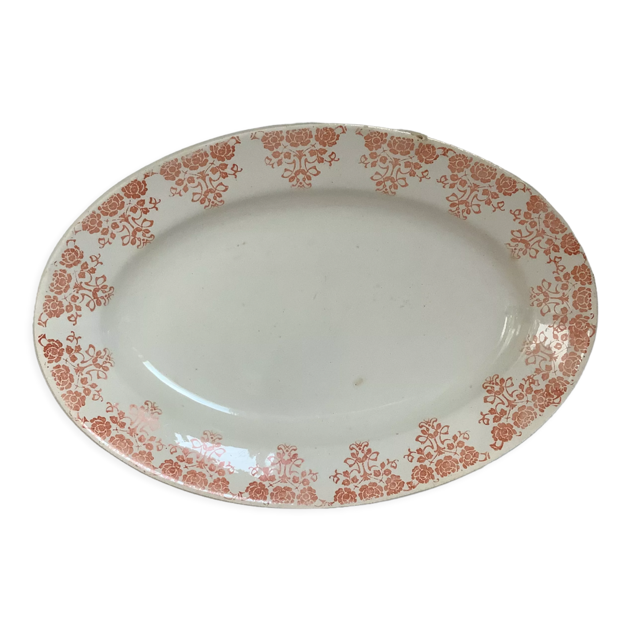 Orange flower earthenware dish from Moulin des Loups Hamage