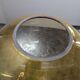 Old large and imposing thick glass globe with a bubbled amber colour, vintage.