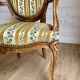 Vintage Louis XVI style medallion armchair – Carved wood and fabric