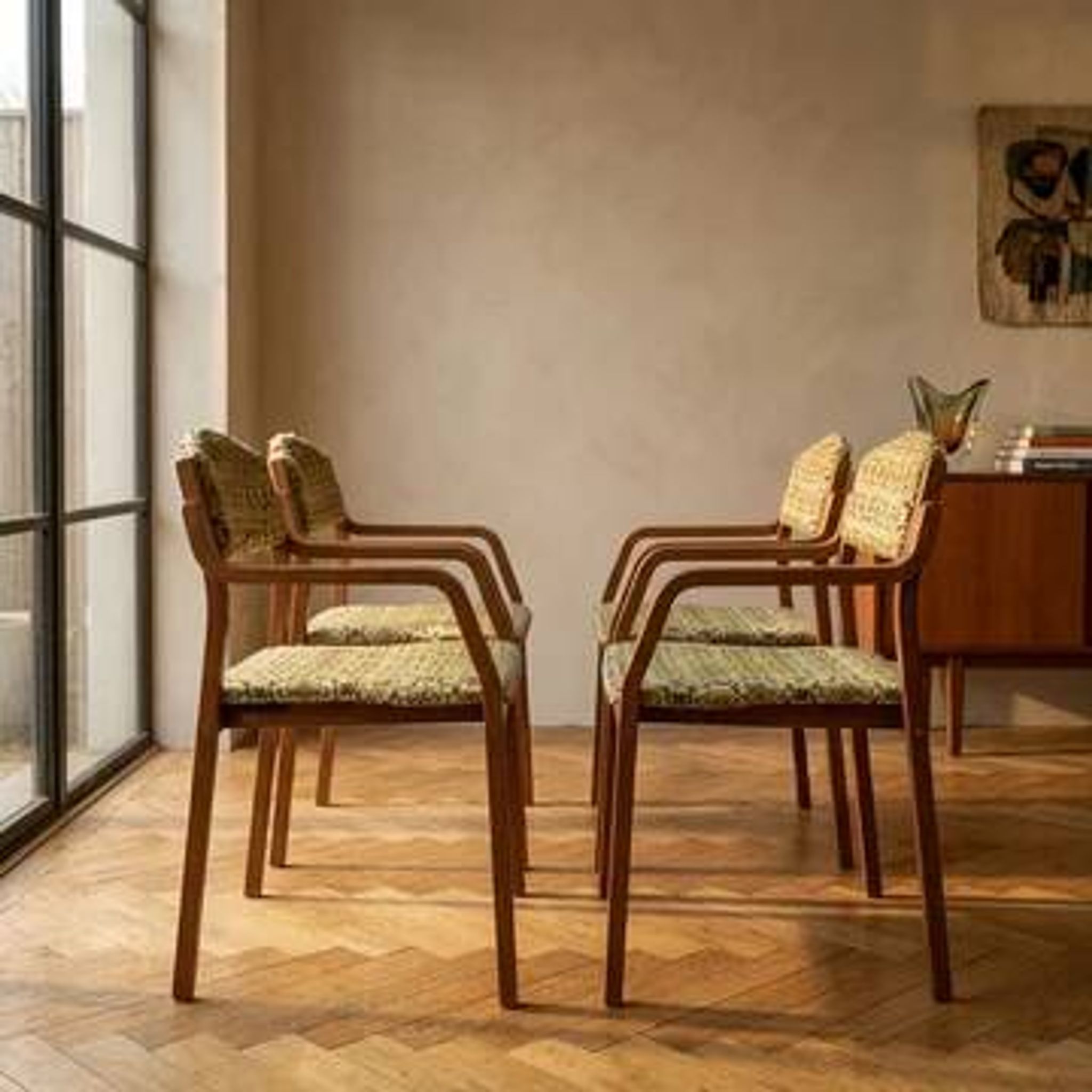 Bentwood armchairs, mid-century, upholstered, TON, 1960s, Czechoslovakia