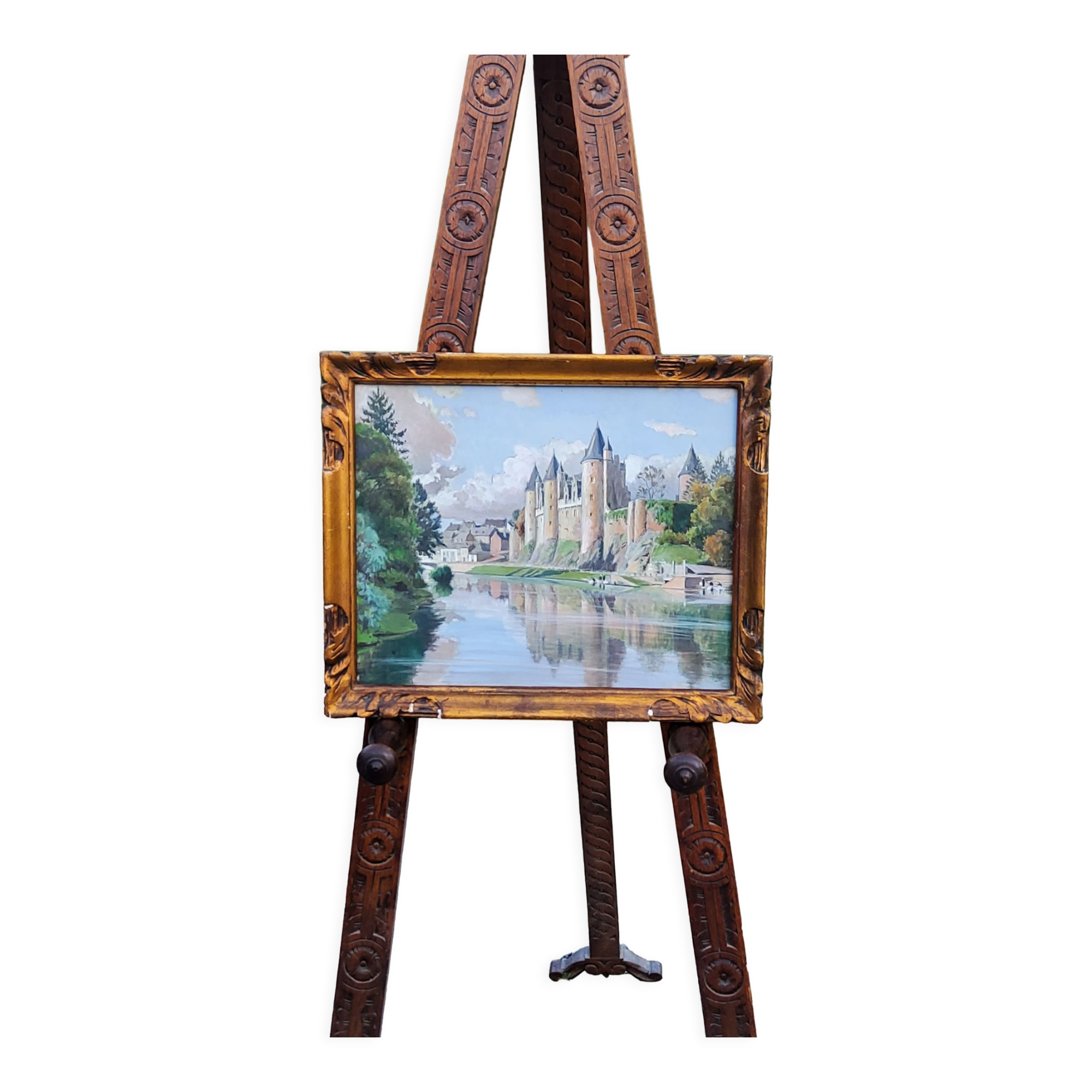 Watercolor Josselin Morbihan Brittany October 1933 CLAUDE MIRBEL