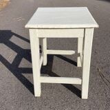 Tabouret carré en bois blanc