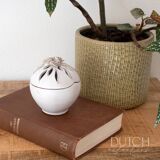 Vintage Ceramic Round Trinket Box With Roses On Top, Bonbonniere Bowl