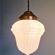 Art Deco pendant light in white opaline glass, 1920s-30s