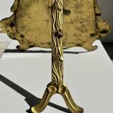 Art Deco style gilded bronze mirror with beveled glass H40cm