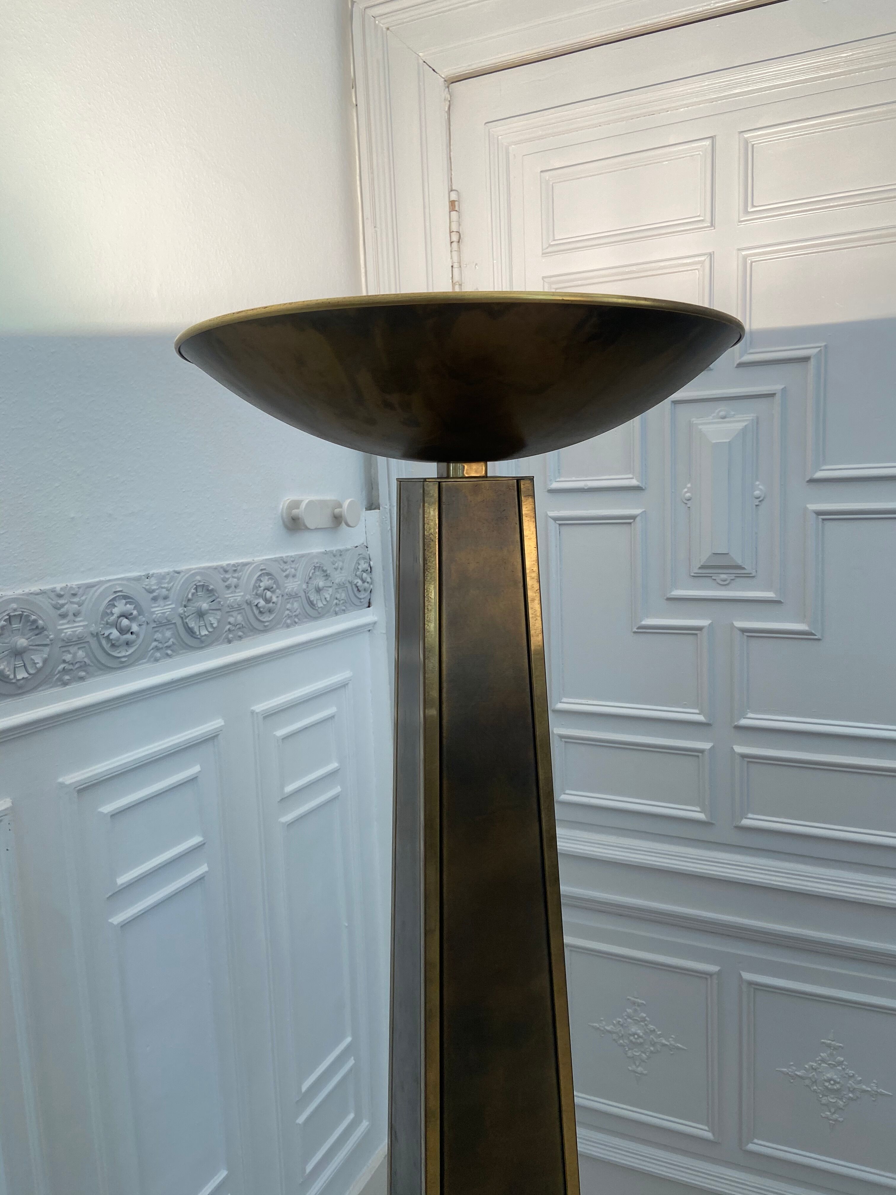 Coppery and gilded floor lamp, Belgo Chrom