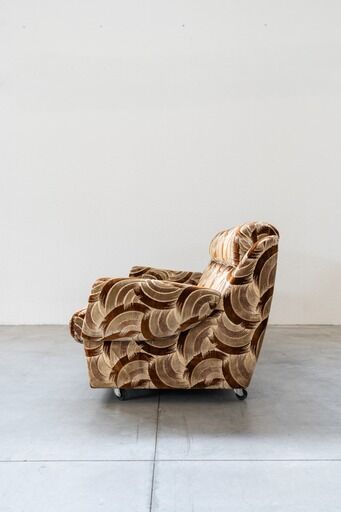 Canapé-lit 3 places avec 2 fauteuils, années 1970