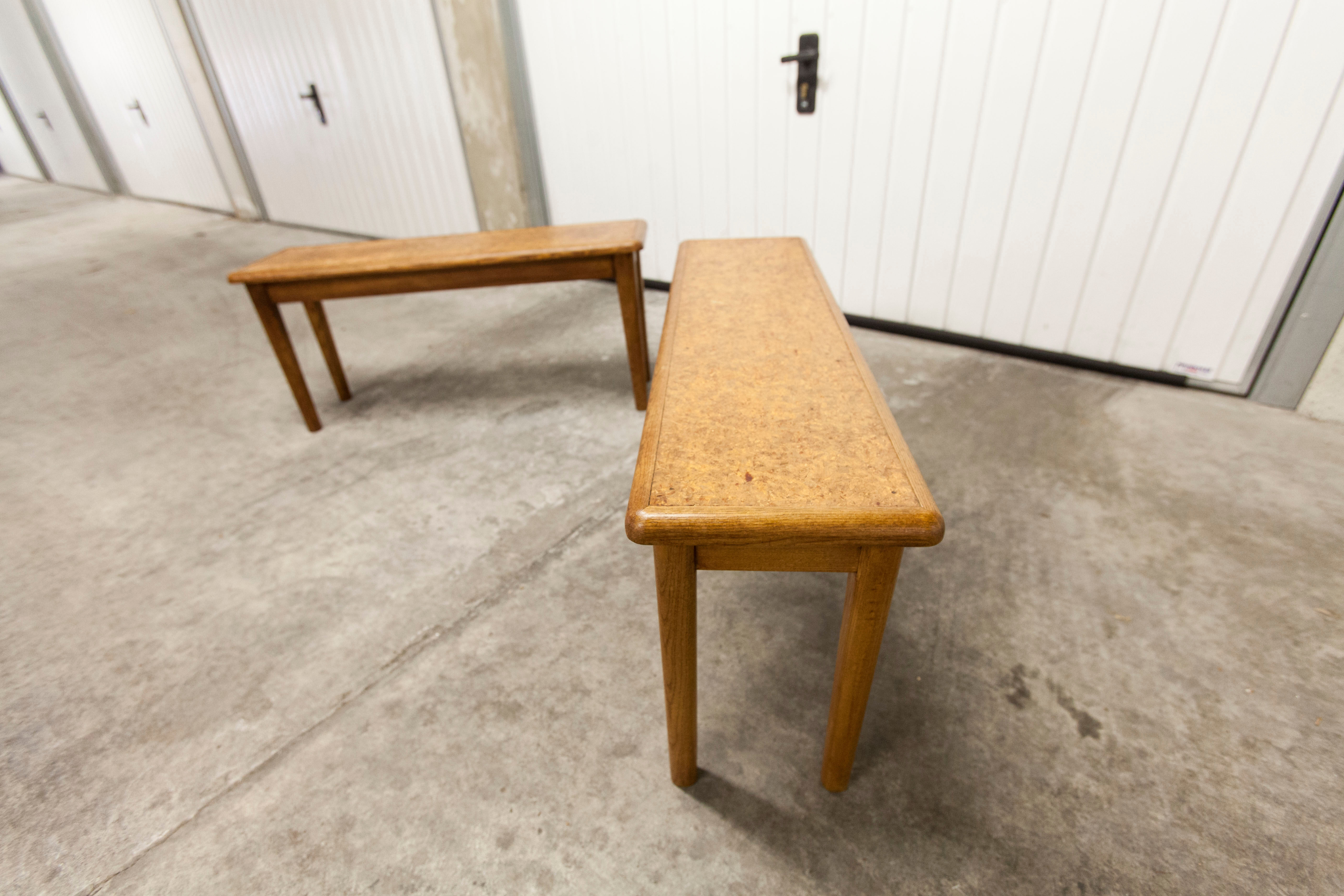 Paire de bancs enfant ou porte plante artisanal 1960