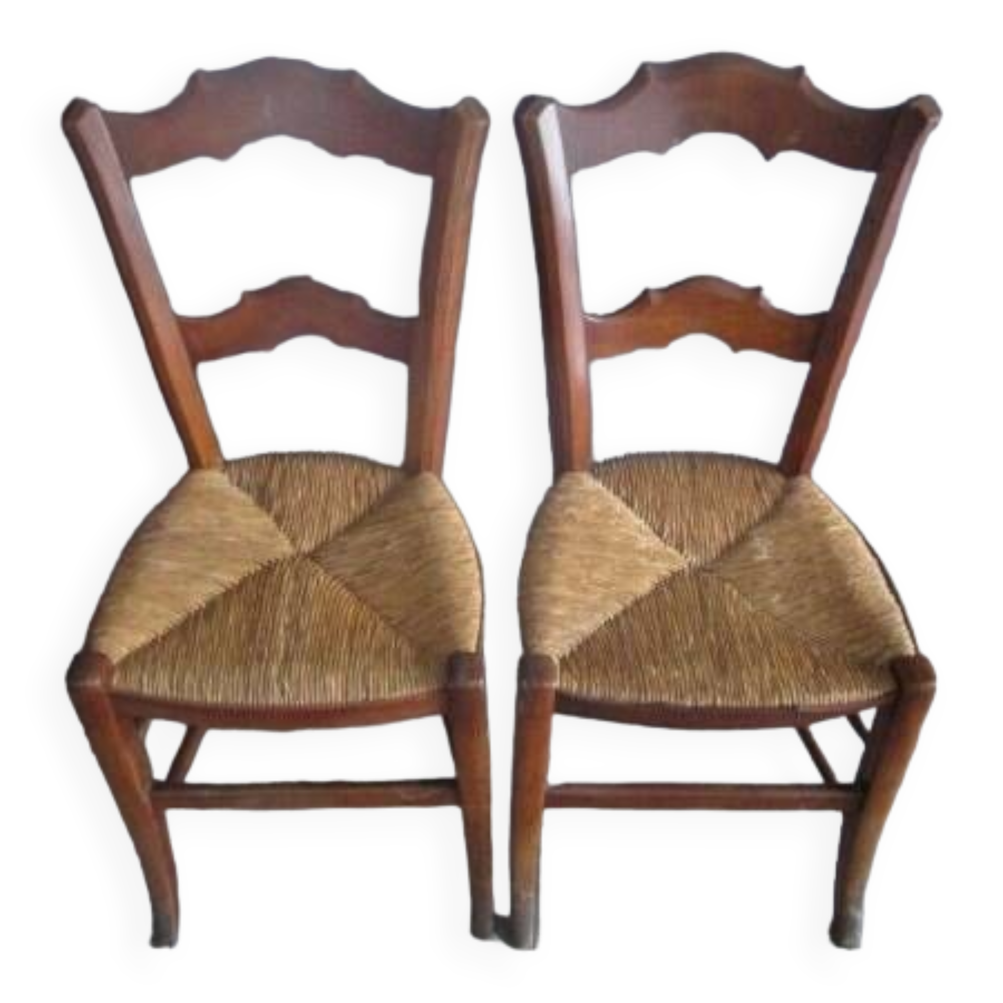 2 old straw chairs