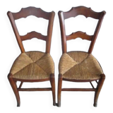 2 old straw chairs