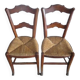 2 old straw chairs