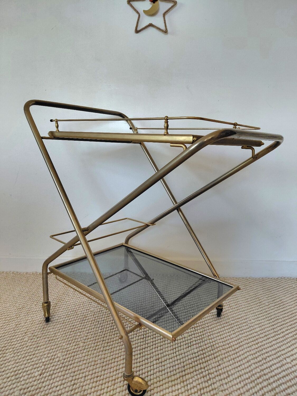 Desserte de bar pliante "Hollywood Regency"-Design Italien