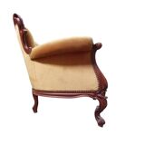 Divano barocco in velluto dorato, anni '50