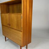 Vintage teak highboard cabinet shelf 70s Danish design