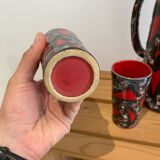 Vintage Ceramic Fat Lava Glass Pitcher