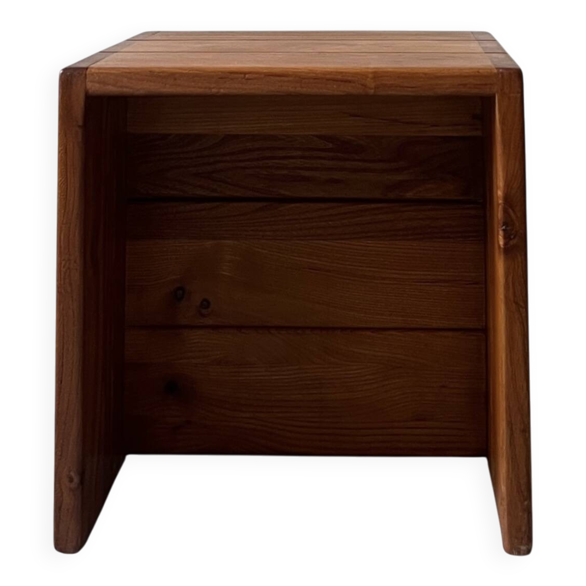 side table bedside in solid elm, Maison Regain 1970