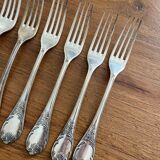 Fourchettes de table Cristofle en métal argenté, modèle Marly, 12 pièces