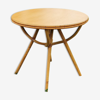 Table basse ronde en rotin