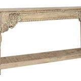 Console bois sculpté 182x46x85 naturel