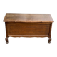 Vintage oak chest bank in dark wood, Louis XV style.