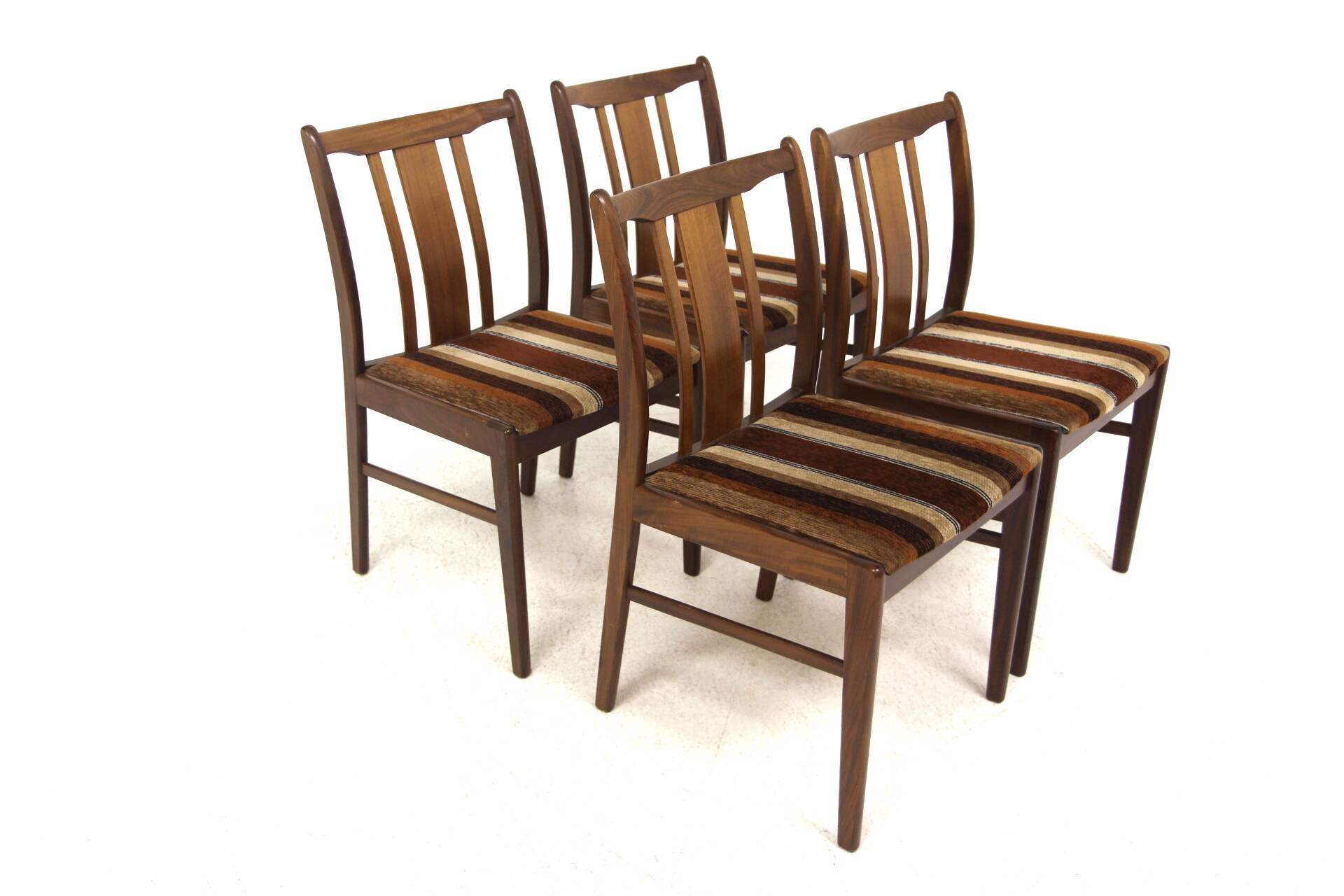Set of 4 Scandinavian walnut chairs, Sweden, 1960