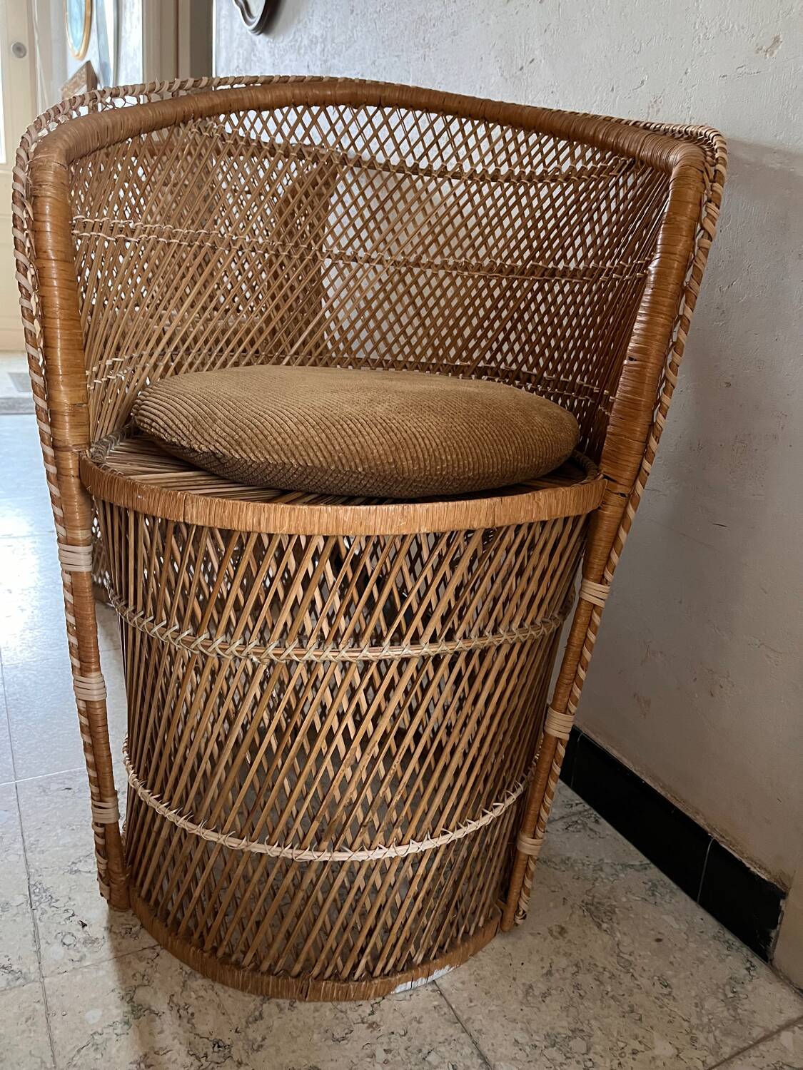 Paire Fauteuils  rotin osier