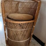 Pair of wicker rattan armchairs