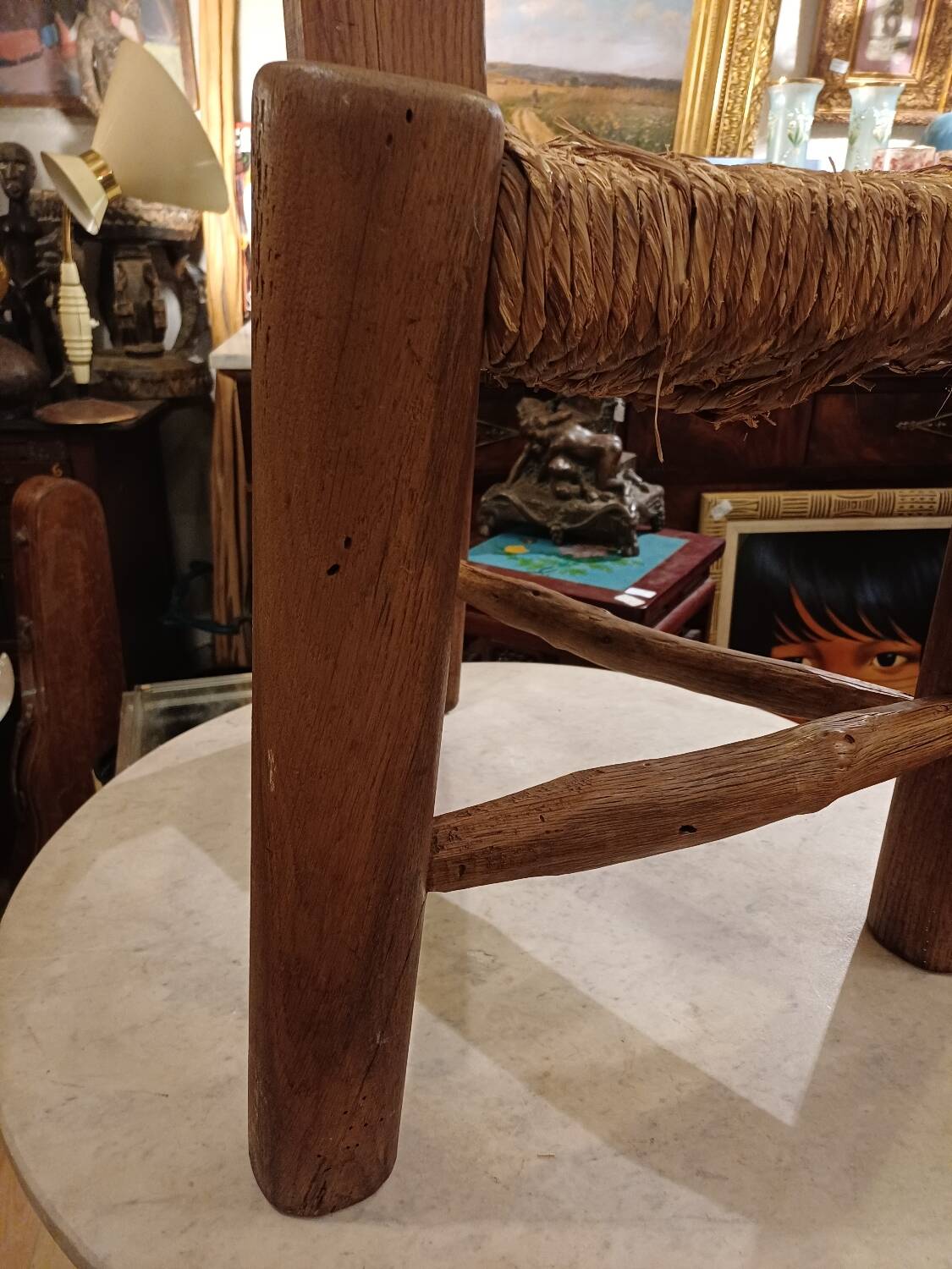Brutalist Tripod Chair "Wabi-Sabi" Folk Art, 1900-1950