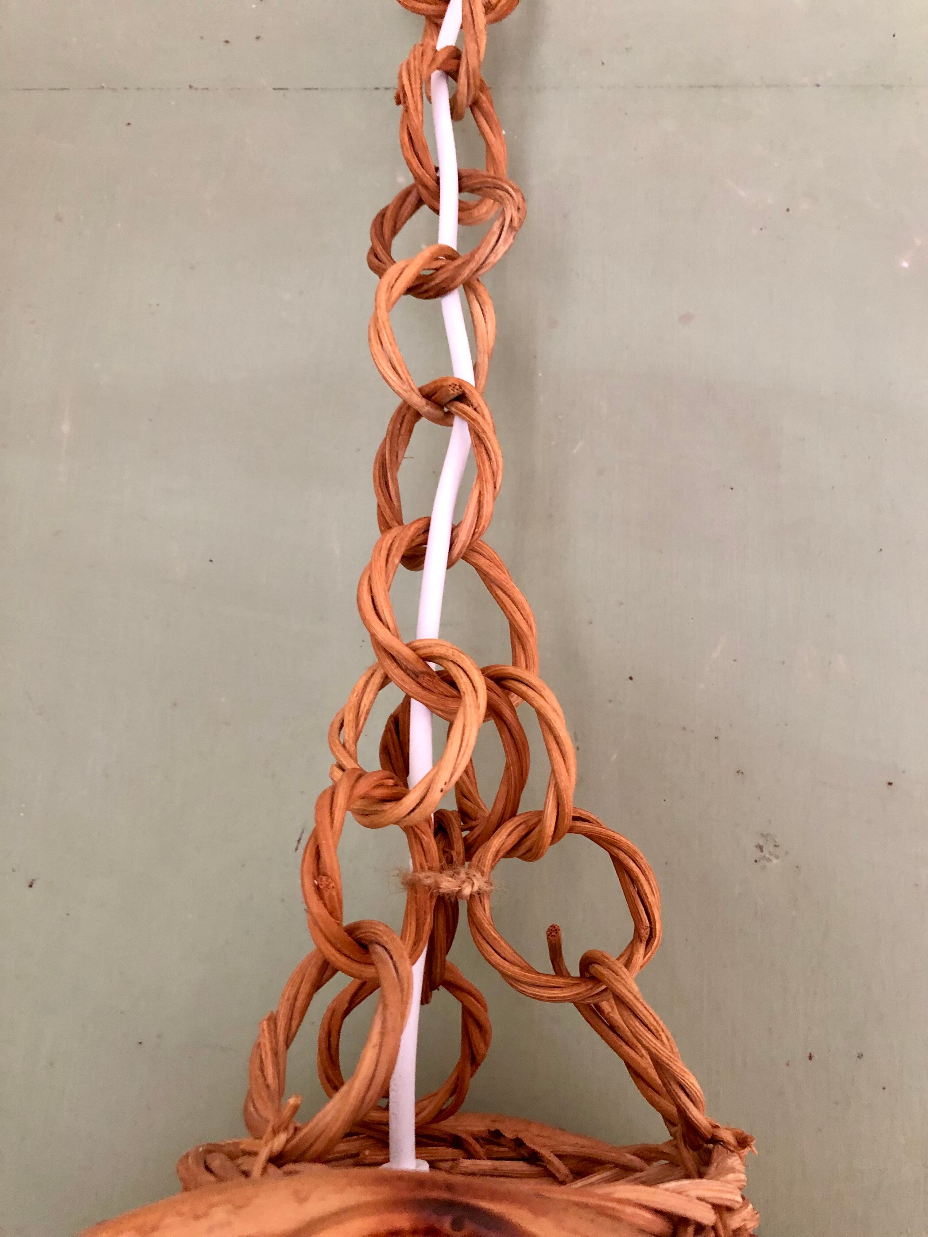 Vintage rattan hanging lamp