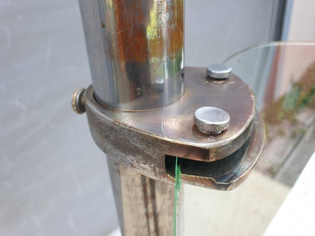 Art Deco chrome brass display 3 glass shelves