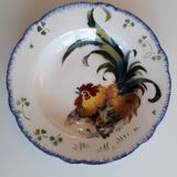 Set of 2 Plates and 2 dishes in Luneville earthenware - Collection "Les Coqs" - Signed K & G