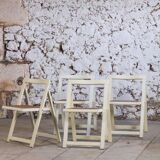 4 vintage folding cane chairs