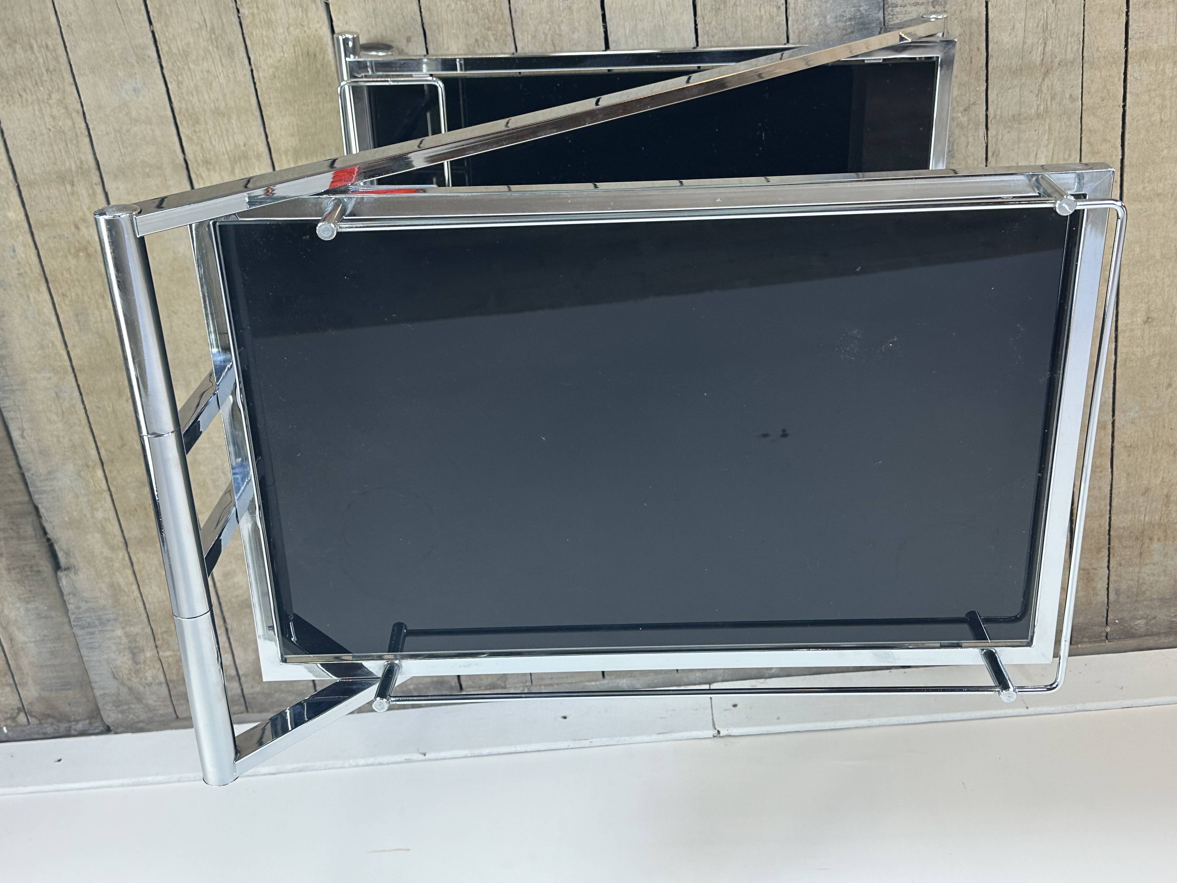 Vintage "Z-Line" Chrome and Smoked Glass Side Table 2000s