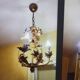 Set of 3 gold painted metal chandeliers