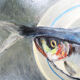 Oil on wood framed and signed henri merlet : 2 herrings
