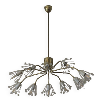 Emil Stejnar for Rupert Nikoll brass and glass elliptical chandelier, 1950s