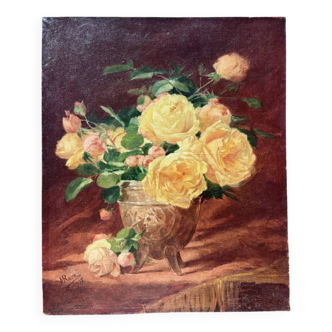 Bouquet of roses, oil on canvas 1907