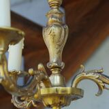 Louis XV style chandelier in bronze with 3 arms of light.