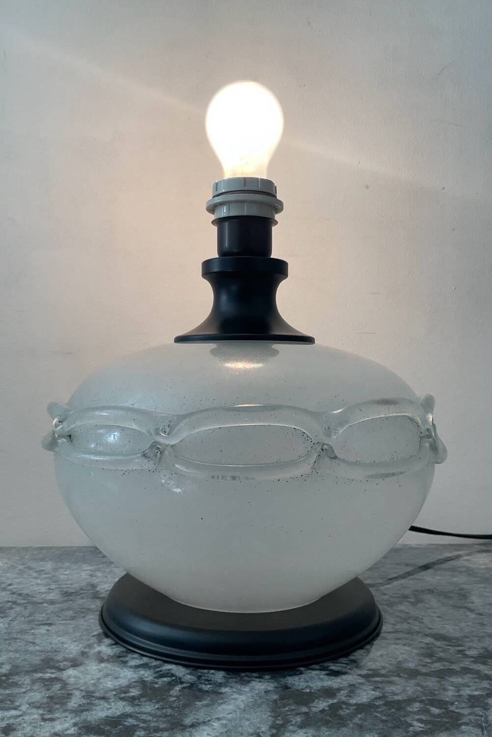 Lamp base in Scavo Murano glass paste