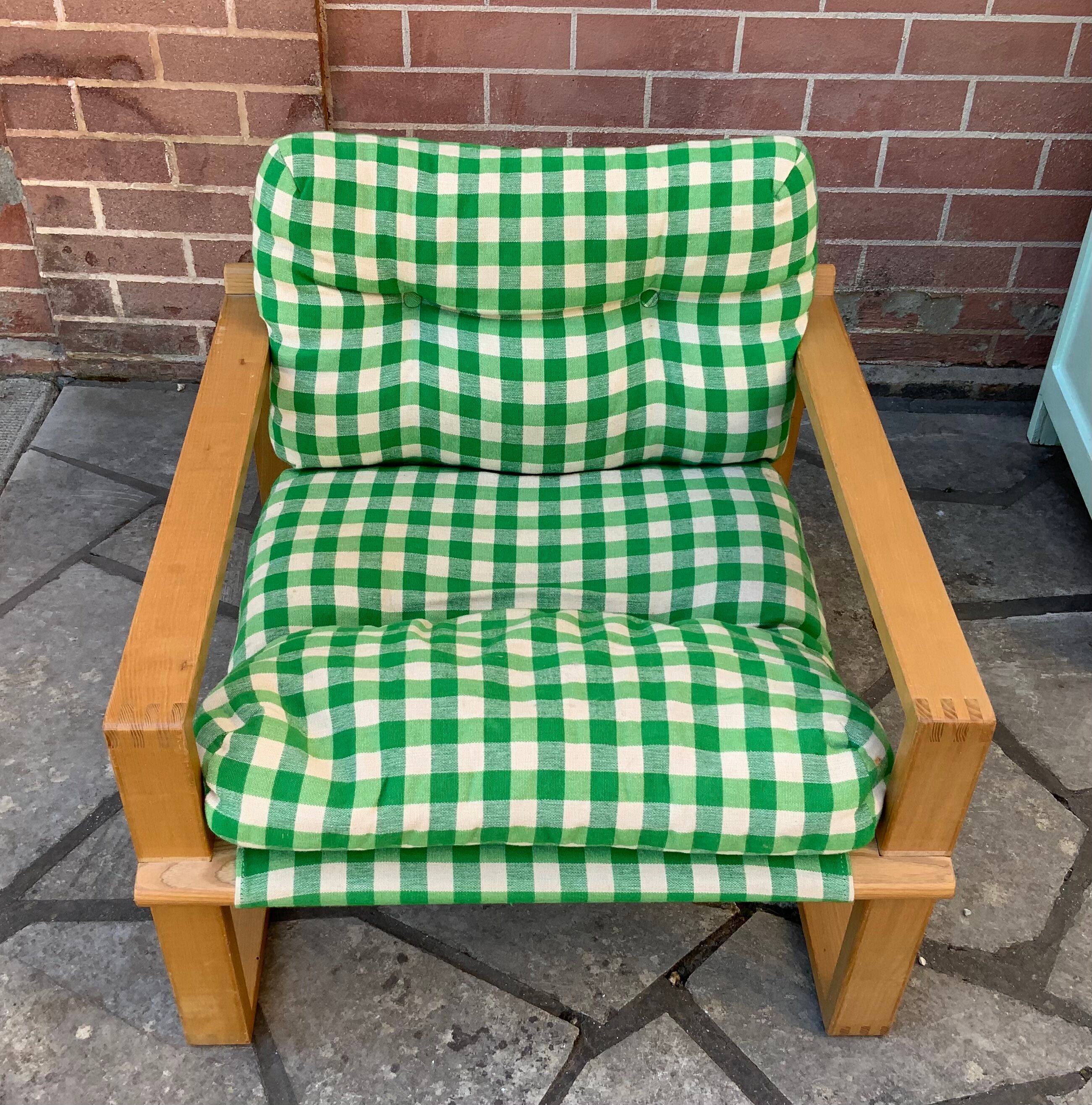 Vintage pine armchair