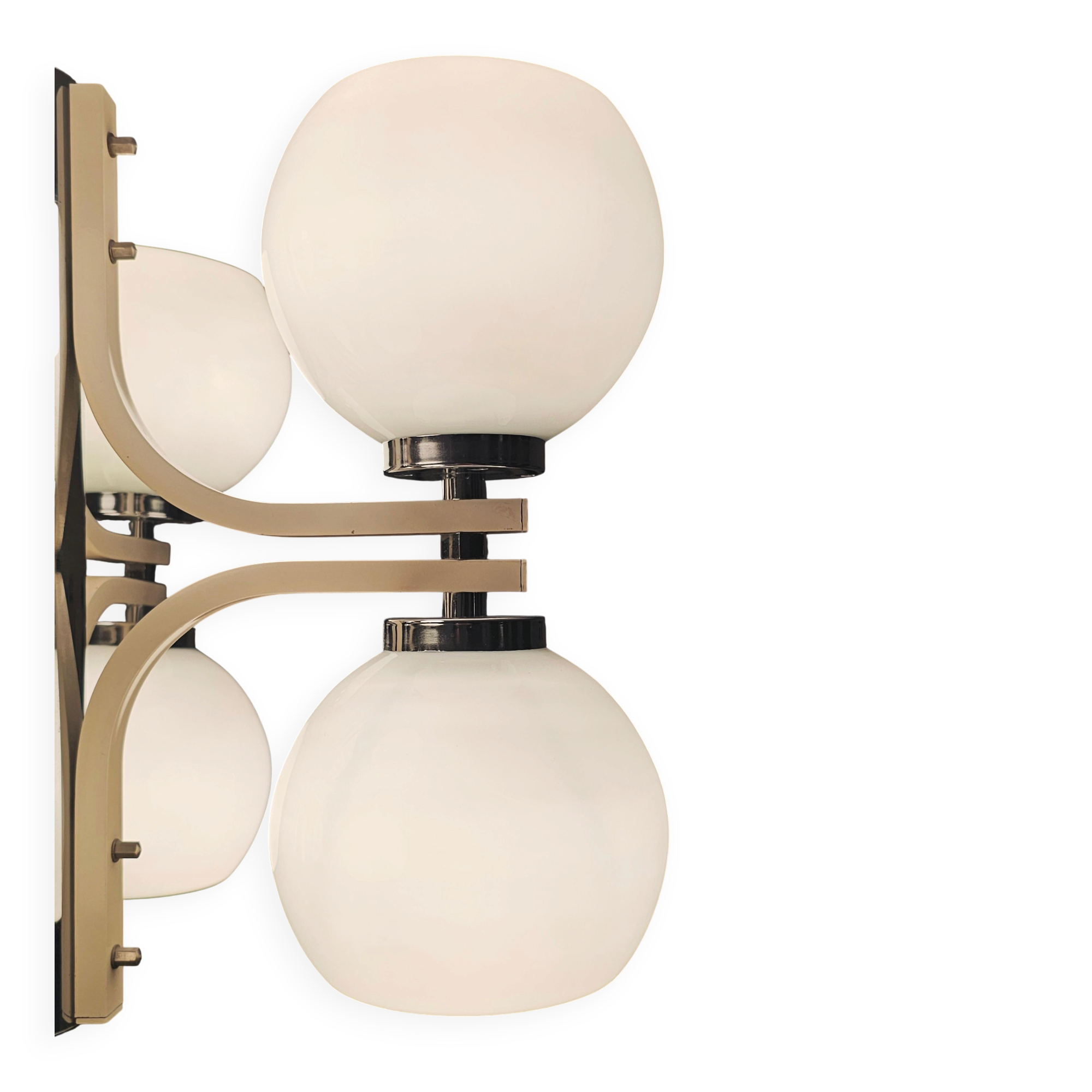 Lustre Space Age 8 lamps with glass shades, Yugoslavia 1970s