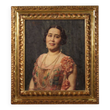 Portrait of a lady signed Angelo Garino and dated 1931