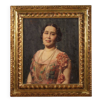 Portrait de dame signé Angelo Garino et daté 1931